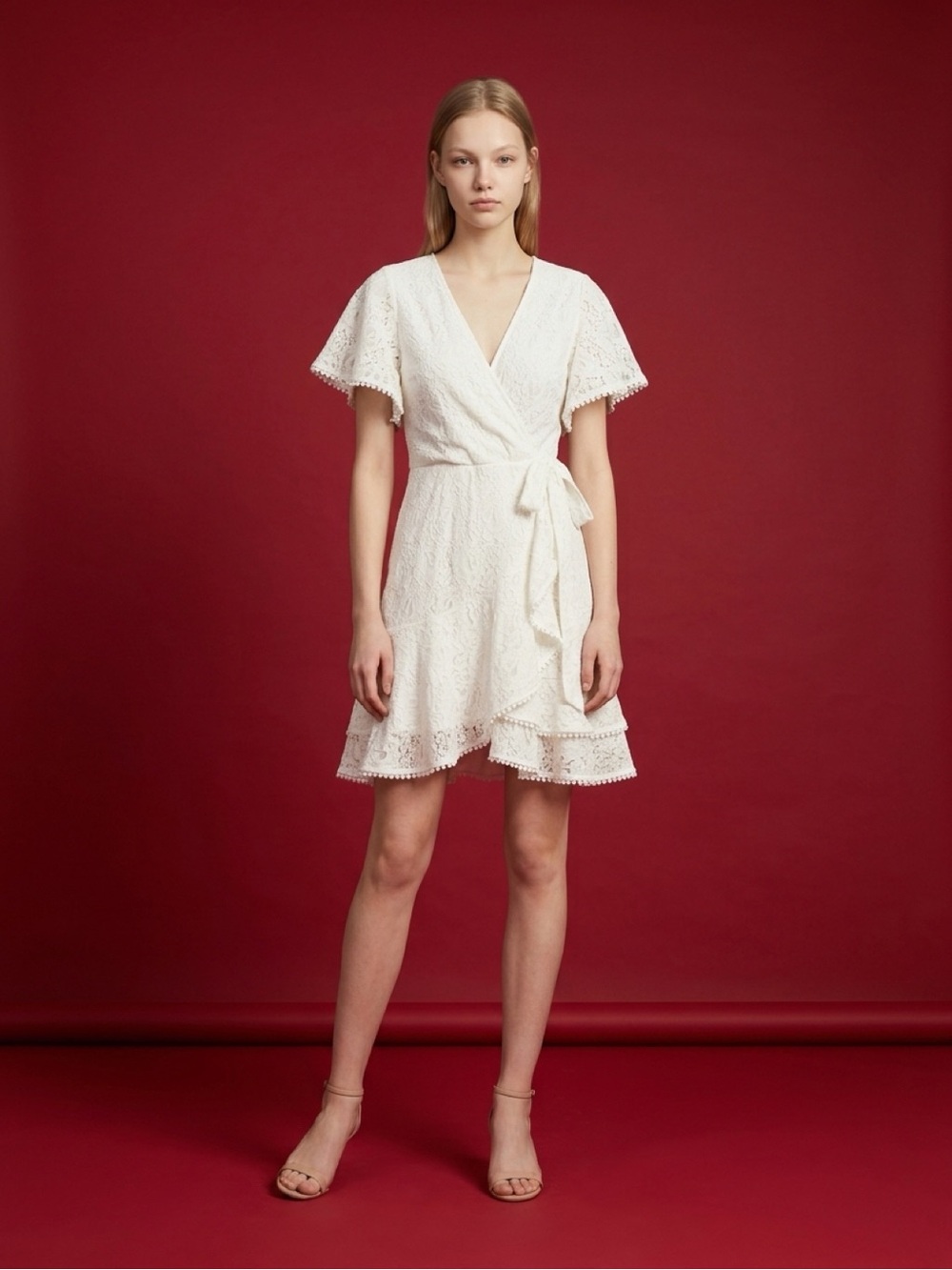 Women's White Lace Dress - Elegant Dress